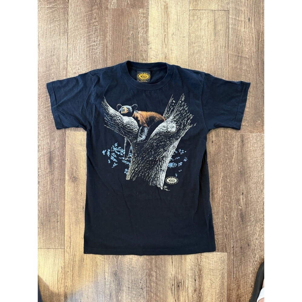 VTG WOOLRICH Harlequin Nature Graphics BEAR IN TREE T-Shirt (1990) Men’s Medium